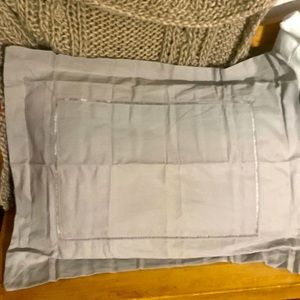 Linenweave Hemstitch Pillow Sham, 20” x 26”, Gray, Cotton & Linen NWT